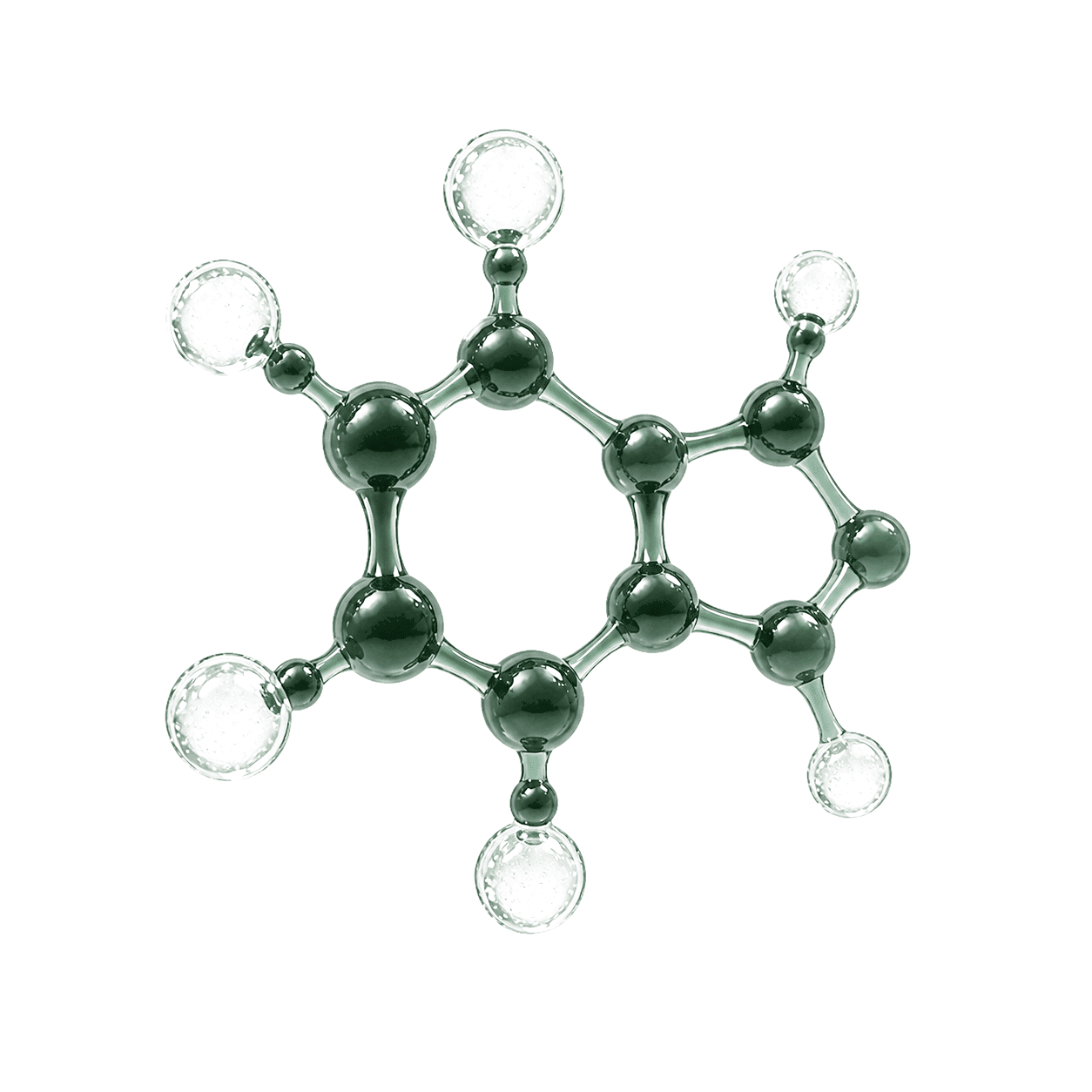 Premium three-dimensional caffeine molecular visualization