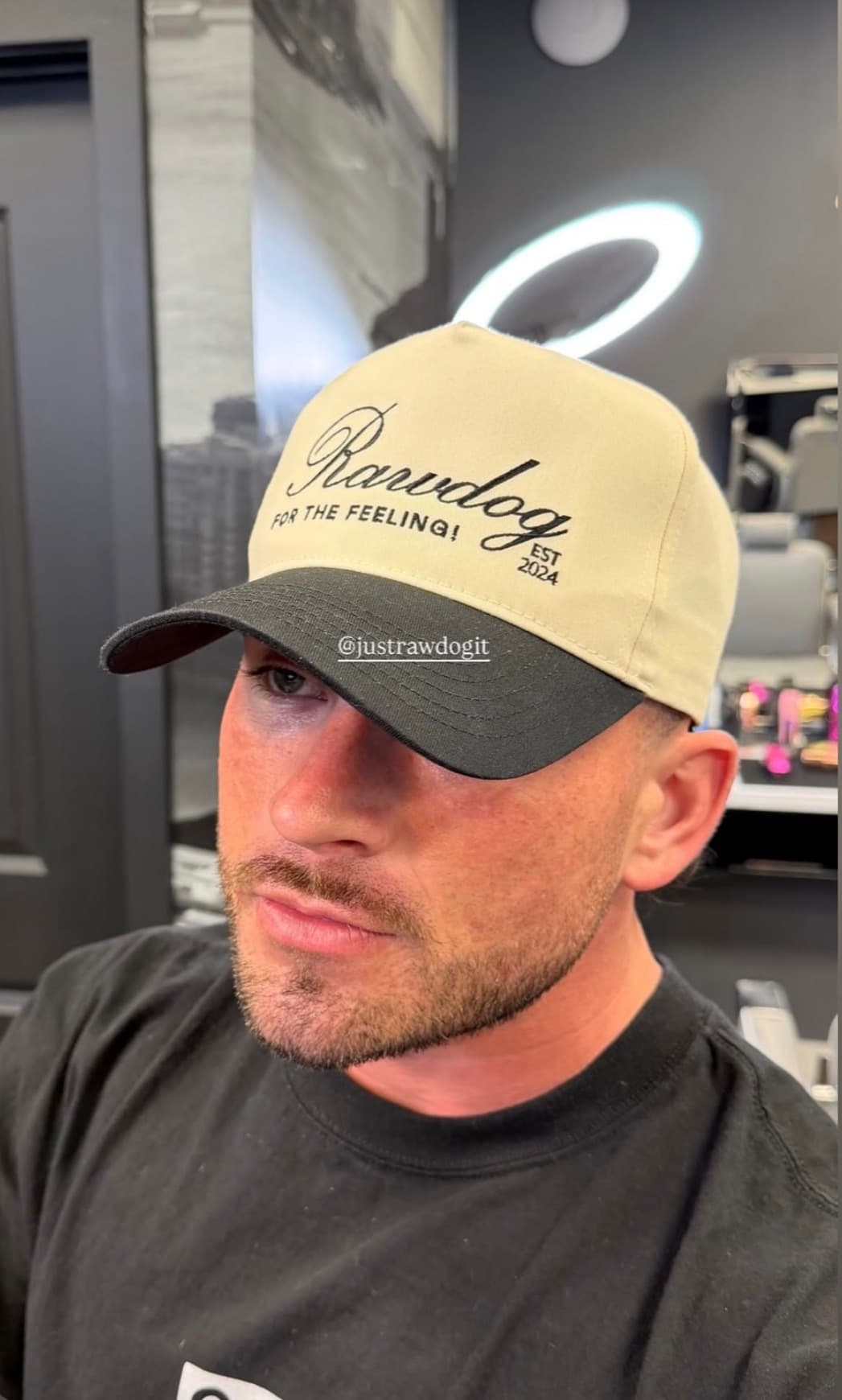 RAWDOG community member wearing the trucker hat